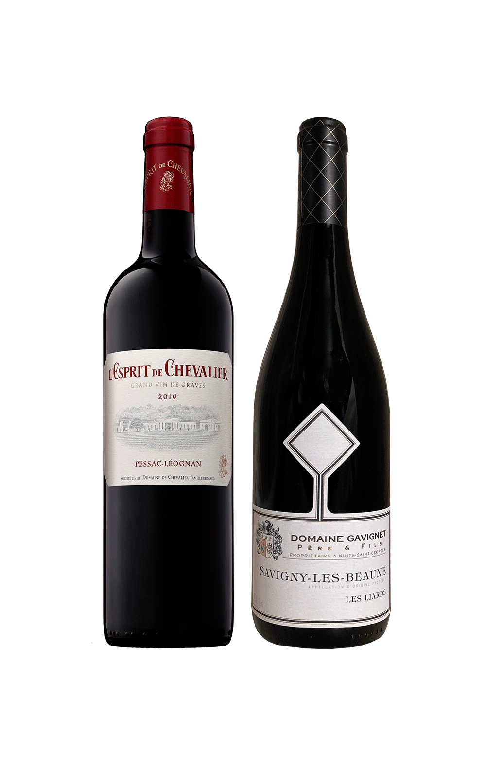 Abril/24 - L’ Esprit de Chevalier AOC Pessac Léognan 2019 e Domaine Maurice Gavignet AOC Savigny Les Beaune 2020