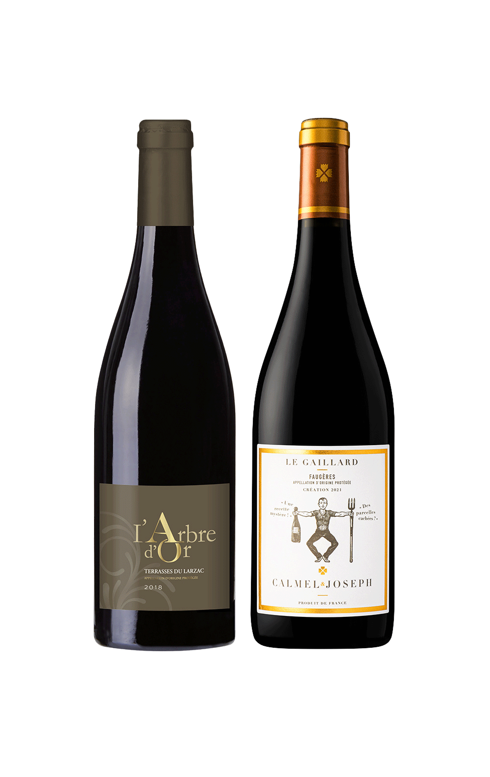 Junho/24 - Domaine de Caizergue L'Arbre d'Or AOC Terrasses du Larzac 2018 e Calmel e Joseph Le Gaillard AOC Faugères 2021