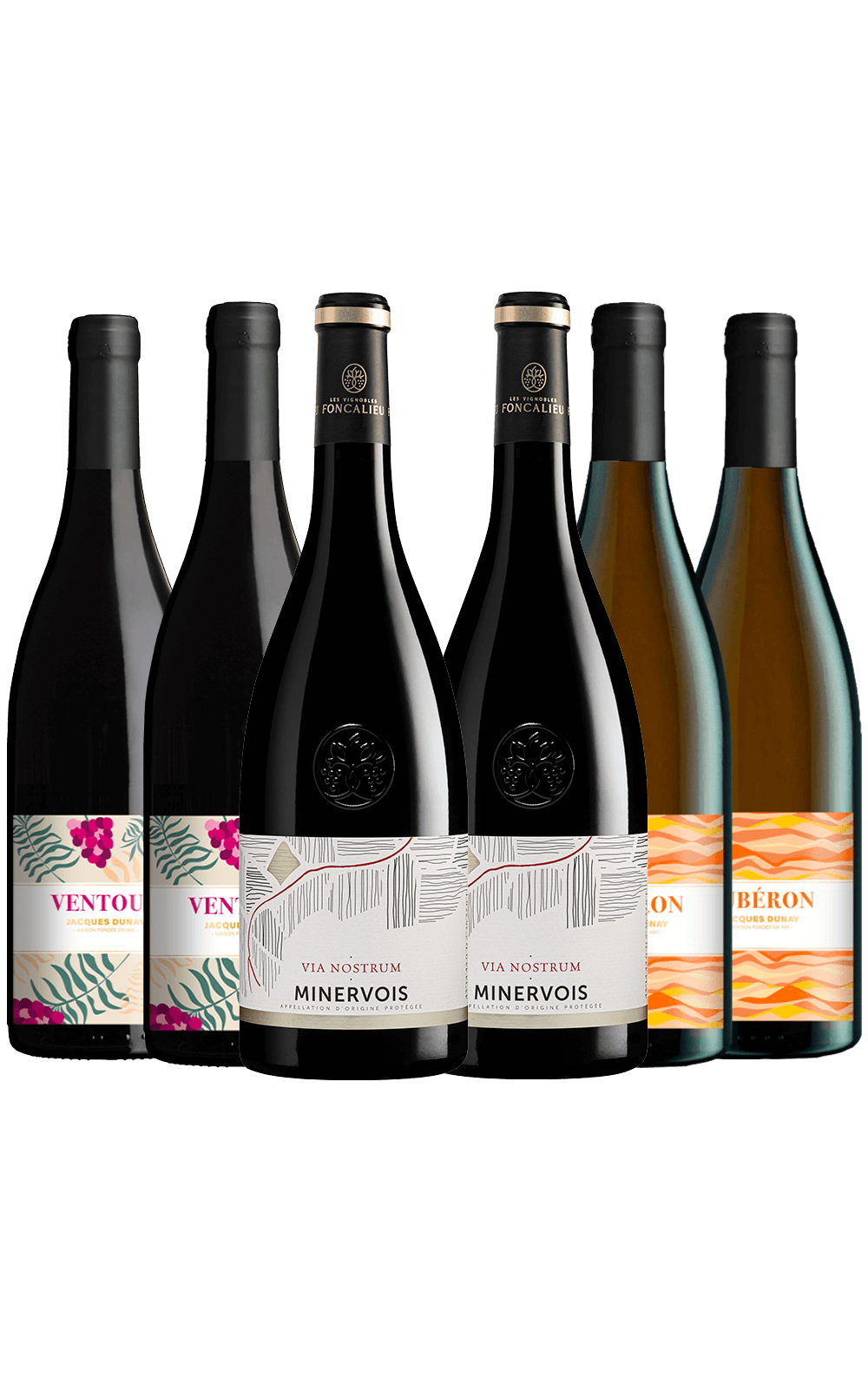 Setembro/24 - Jacques Dunay Paysages du Sud Lubéron 2022, Jacques Dunay Paysages du Sud Ventoux 2023 e Les Vignobles Foncalieu Via Nostrum 2019