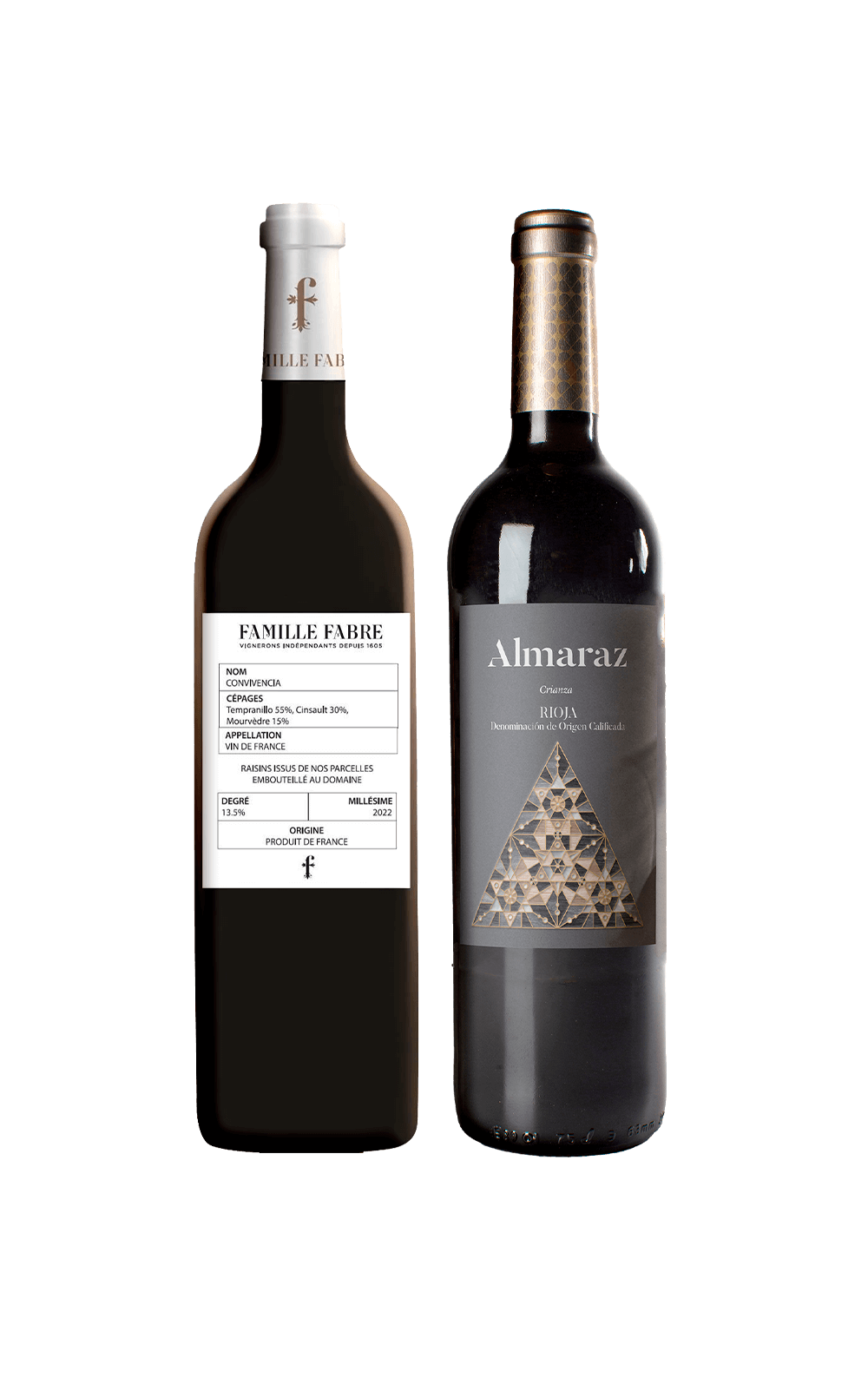 Fevereiro/25 - Famille Fabre Convivencia 2022 e Almaraz Crianza Rioja 2021