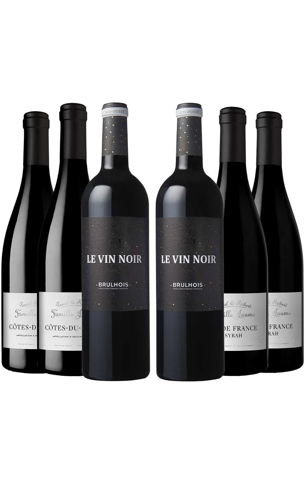 Agosto/25 - Le Vin Noir Brulhois 2020, Famille Jaume Côtes du Rhône 2023 e Famille Jaume Syrah 2024