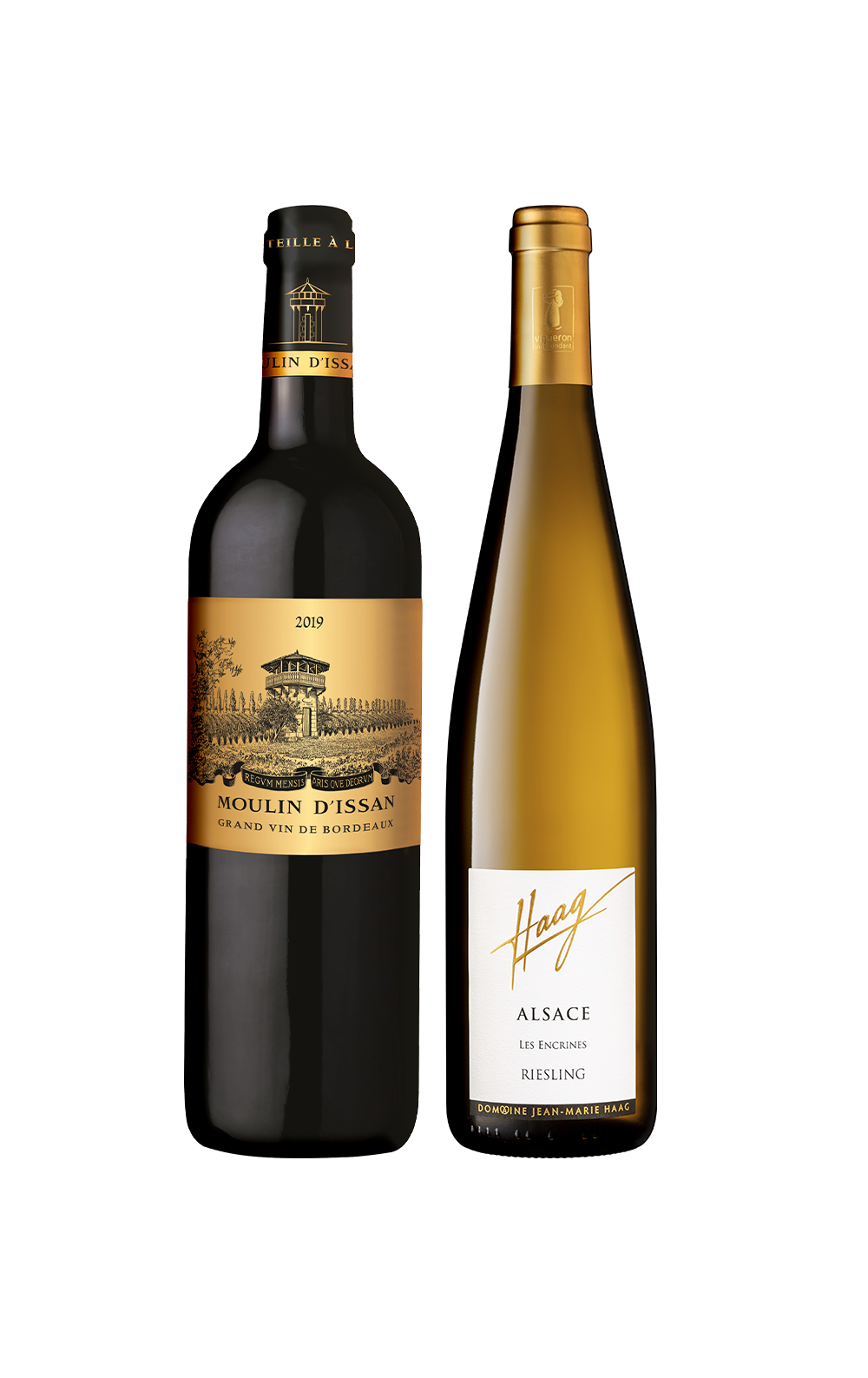 Agosto/25 - Domaine Jean Marie Haag Riesling Les Encrines 2022 e Moulin d Issan Bordeaux Supérieur 2019