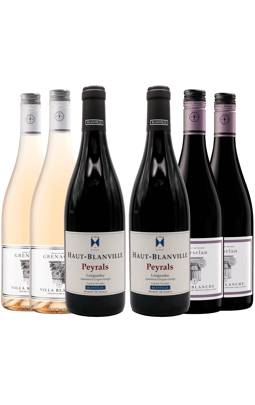 Fevereiro/26 - Haut Blanville Peyrals 2019, Calmel e Joseph Villa Blanche Marselan 2024 e Calmel e Joseph Villa Blanche Grenache Rosé 2024