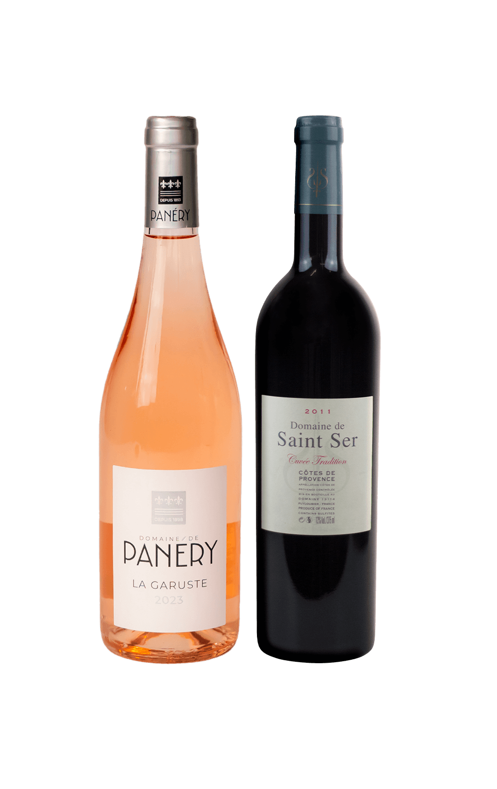 Março/26 - Domaine de Saint Ser Cuvée Tradition AOC Côtes de Provence Tinto 2020 e Domaine de Panéry La Garuste Rosé AOC Côtes du Rhône 2023