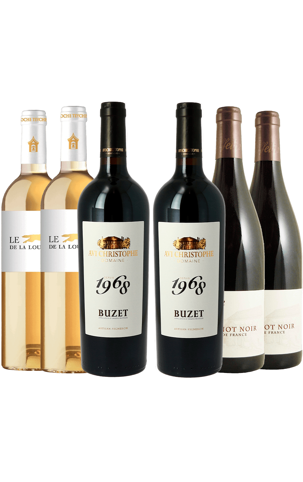 Abril/26 - Maison Jaffelin Pinot Noir 2024, Le Loup de la Loubière Branco 2024 e Domaine Avi Christophe Buzet 2021
